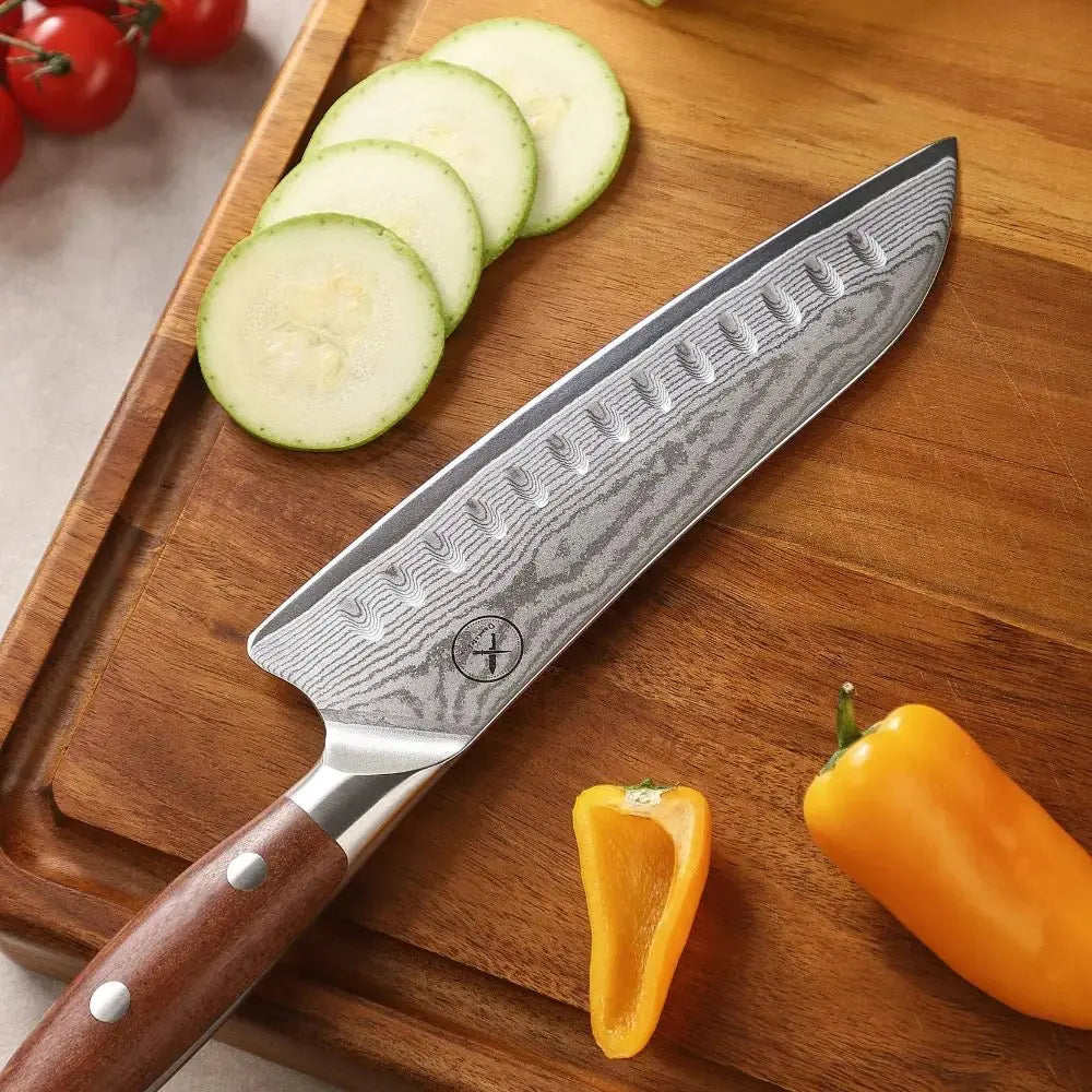Premium Damast Santoku Red Wood Damastshop.de - Damastshop
