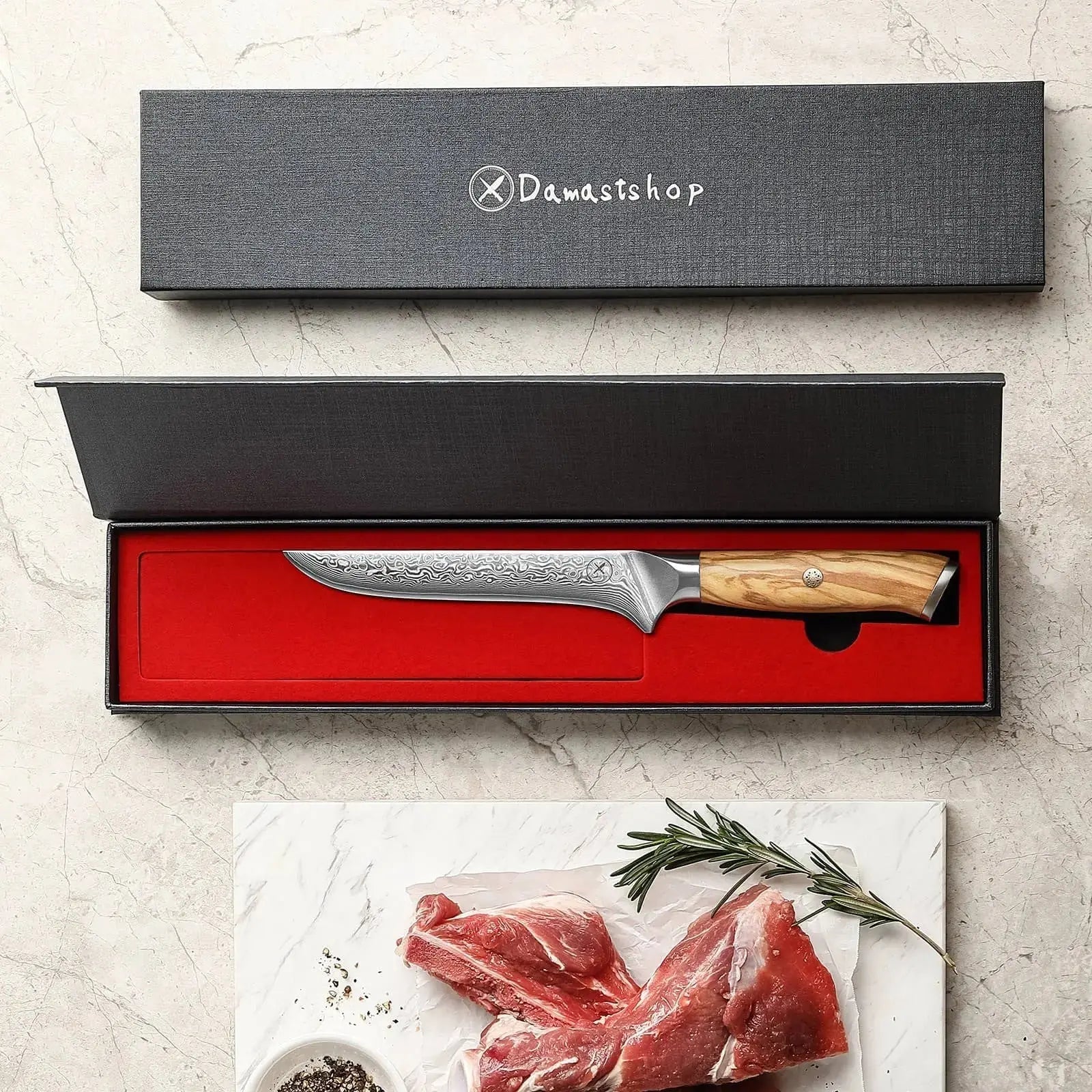 Damast Ausbeinmesser Olive Damastshop.de - Damastshop