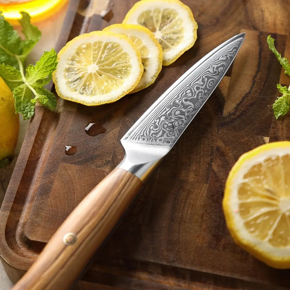 Damast Messer 5er Set Olive Damastshop.de - Damastshop