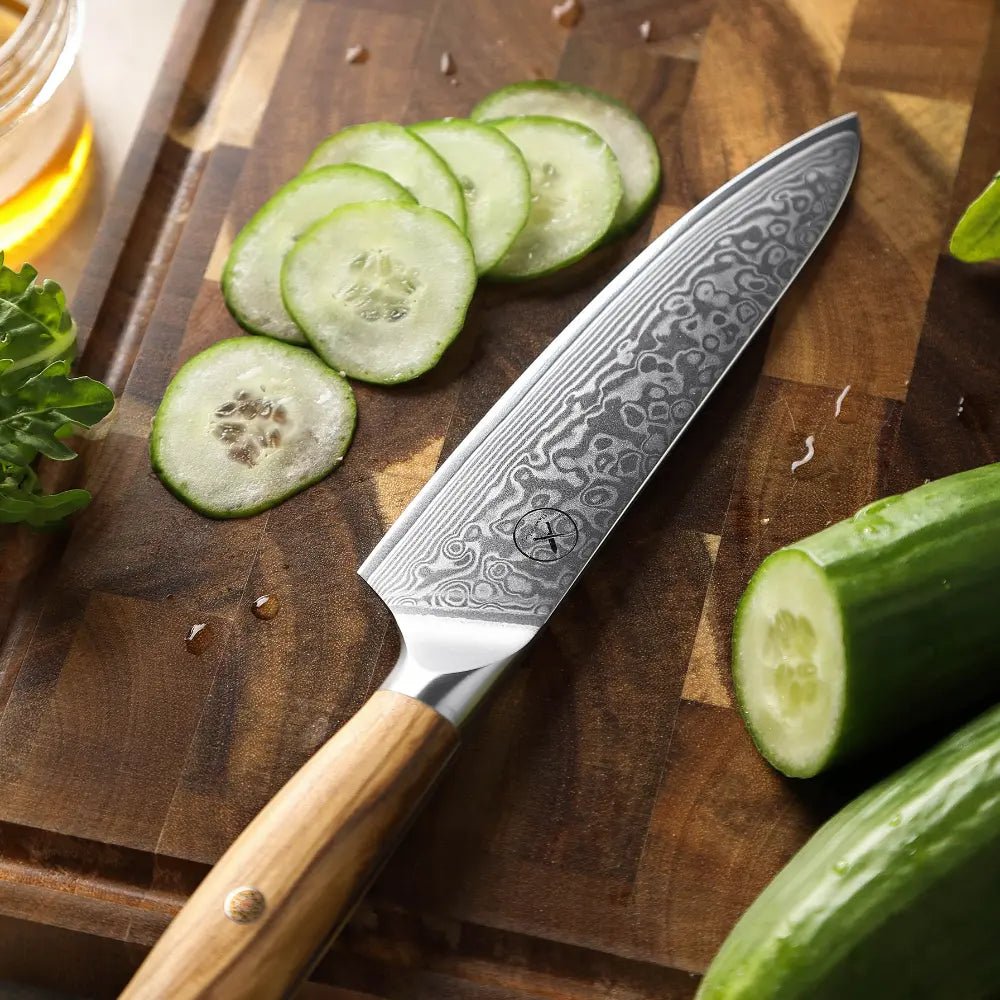 Damast Messer 7er Set Olive Damastshop.de - Damastshop