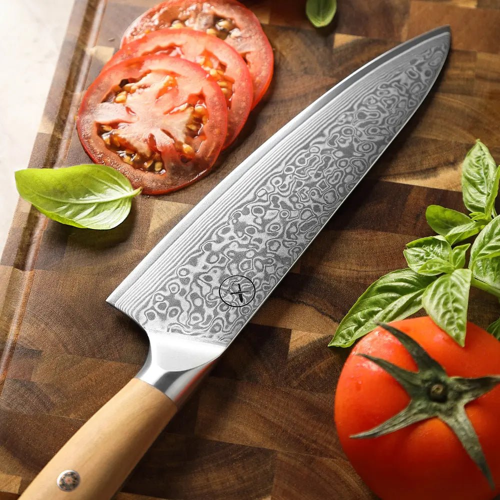 Damast Messer 7er Set Olive Damastshop.de - Damastshop