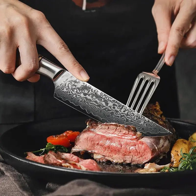 Damast Steakmesser Bergahorn 4er Geschenkset Damastshop.de - Damastshop