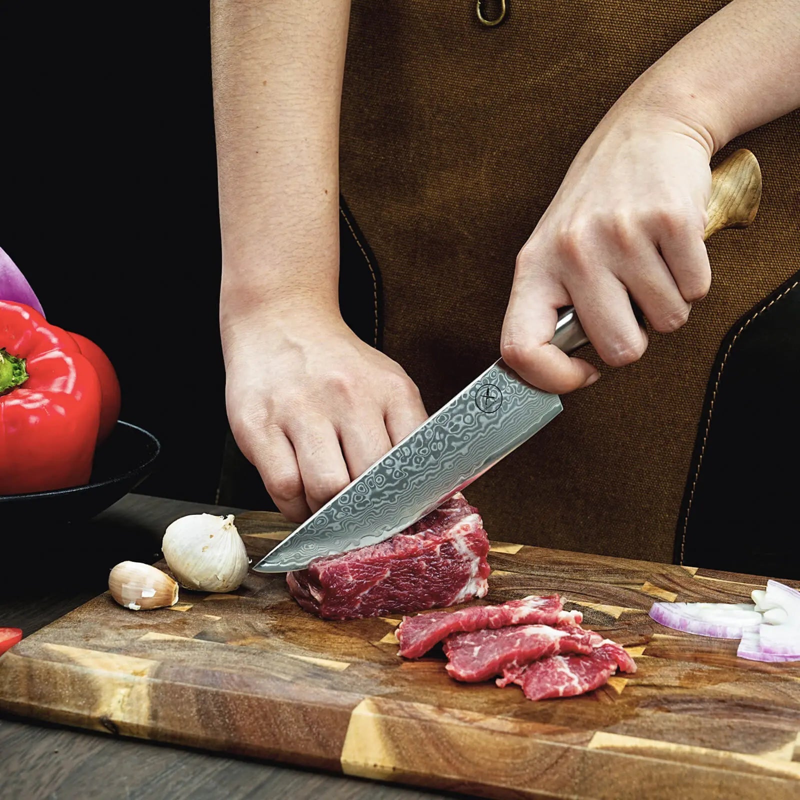 Damast Steakmesser Bergahorn 4er Geschenkset Damastshop.de - Damastshop