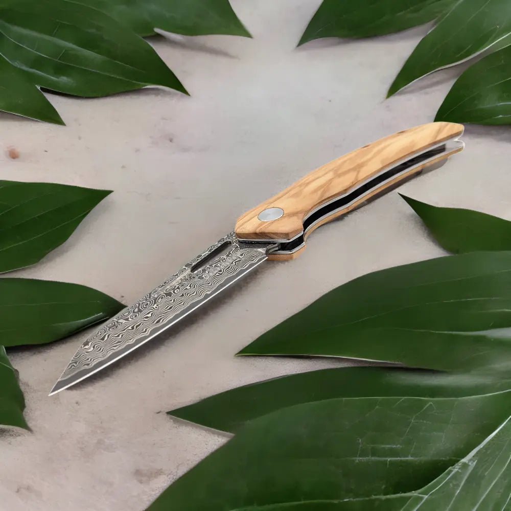 Damast Taschenmesser Olive Damastshop.de - Damastshop