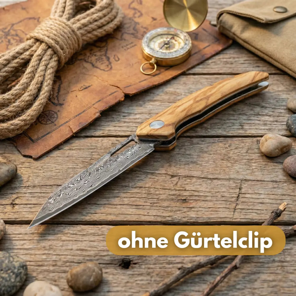 Damast Taschenmesser Olive Damastshop.de - Damastshop