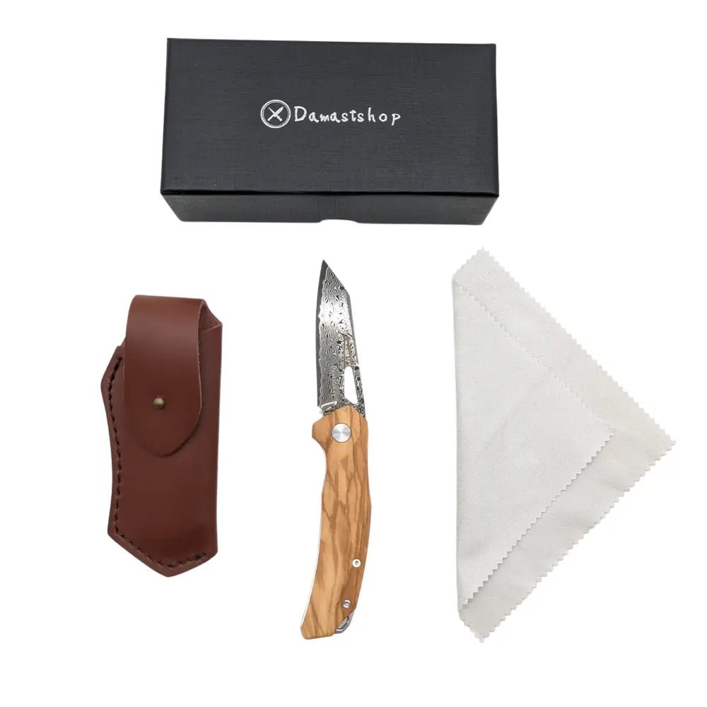 Damast Taschenmesser Olive Damastshop.de - Damastshop