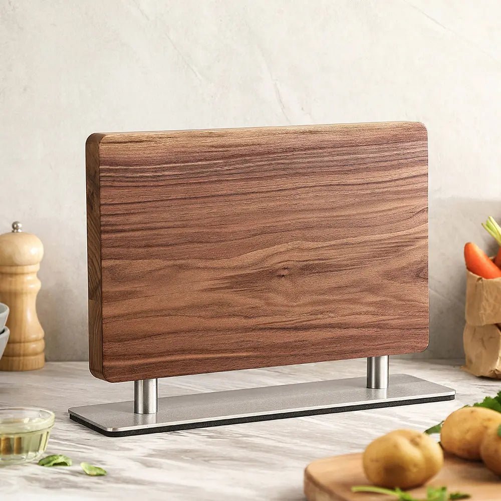 Magnet Messerblock doppelseitig Akazie oder Walnuss Damastshop.de - Damastshop