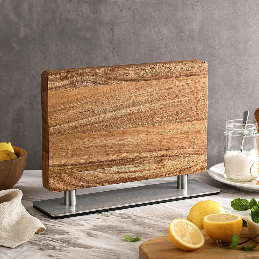 Magnet Messerblock doppelseitig Akazie oder Walnuss Damastshop.de - Damastshop