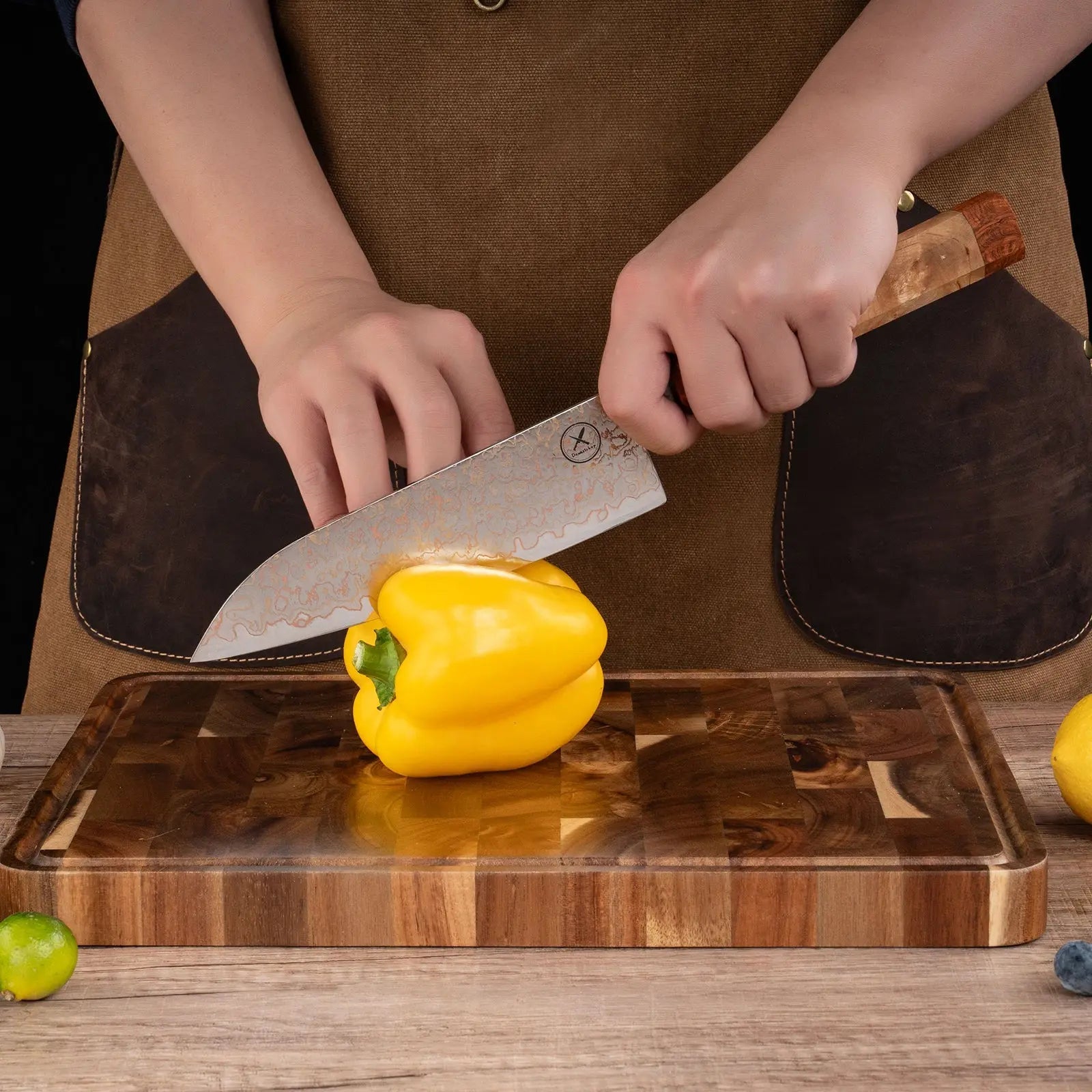 Kupfer-Damast Chefmesser Damastshop.de - Damastshop