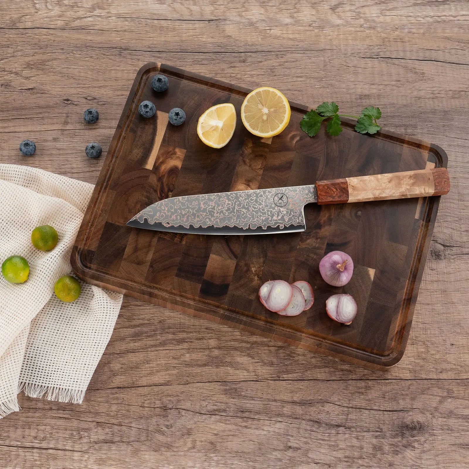 Kupfer-Damast Chefmesser Damastshop.de - Damastshop