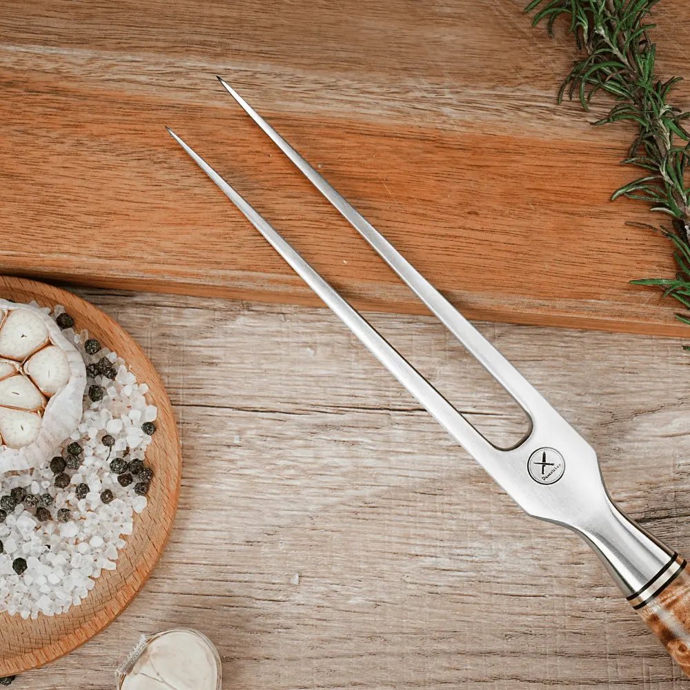 Geschmiedete Fleischgabel Bergahorn Damastshop.de - Damastshop