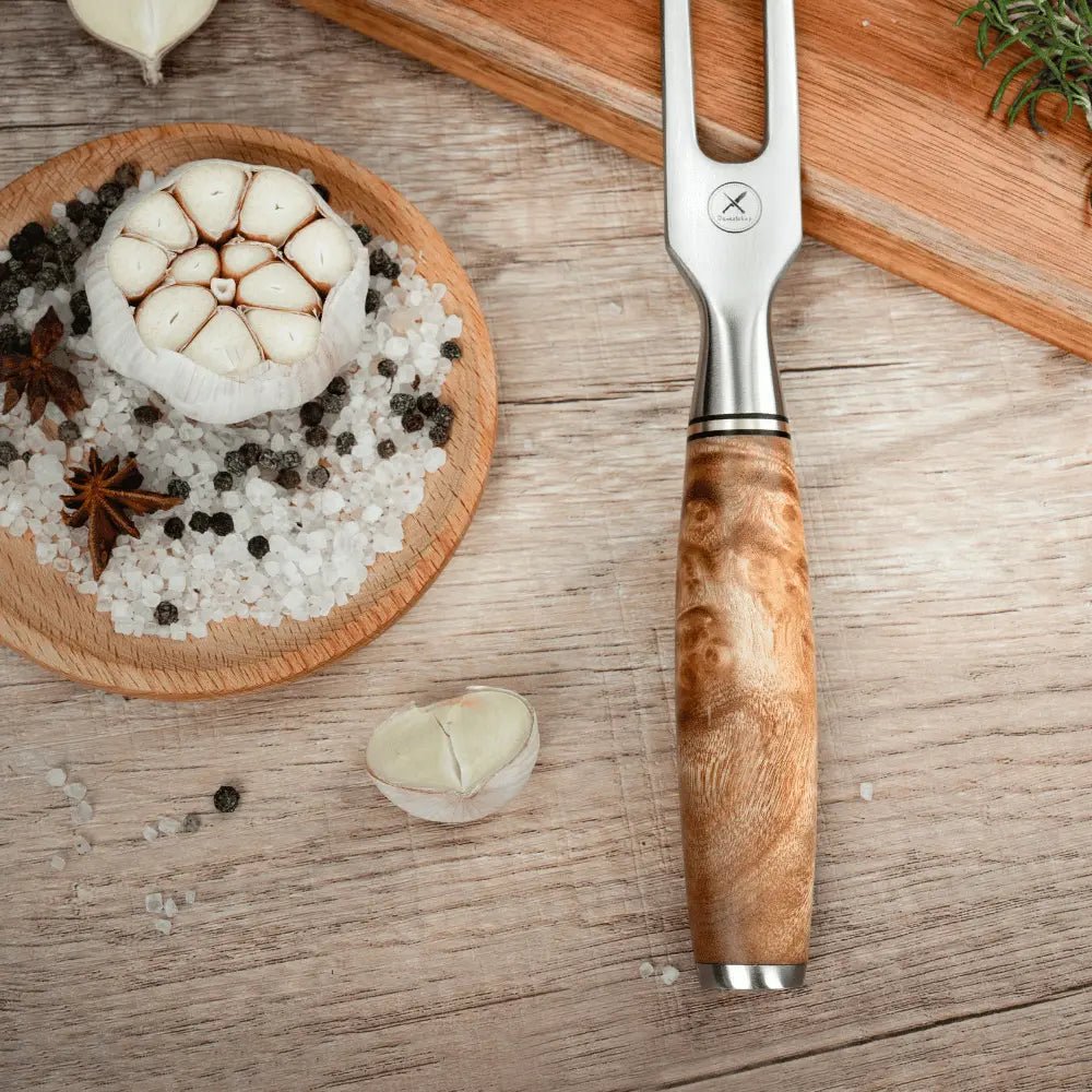 Geschmiedete Fleischgabel Bergahorn Damastshop.de - Damastshop