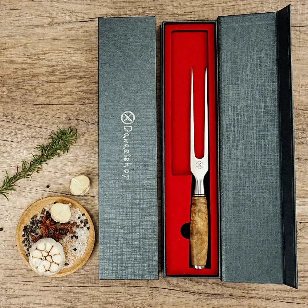 Geschmiedete Fleischgabel Bergahorn Damastshop.de - Damastshop