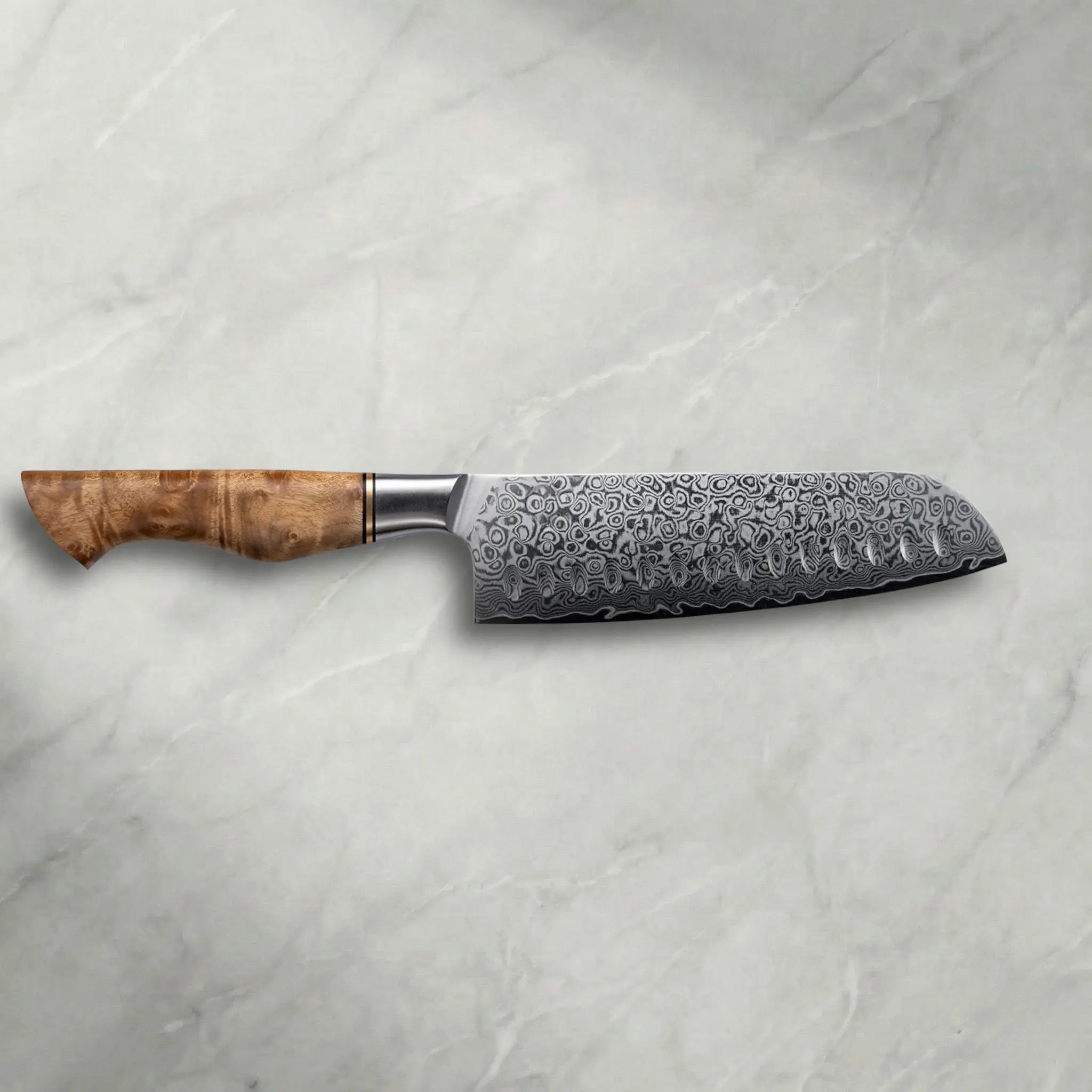 Personalisierbares Damast Santoku Bergahorn Damastshop.de - Damastshop