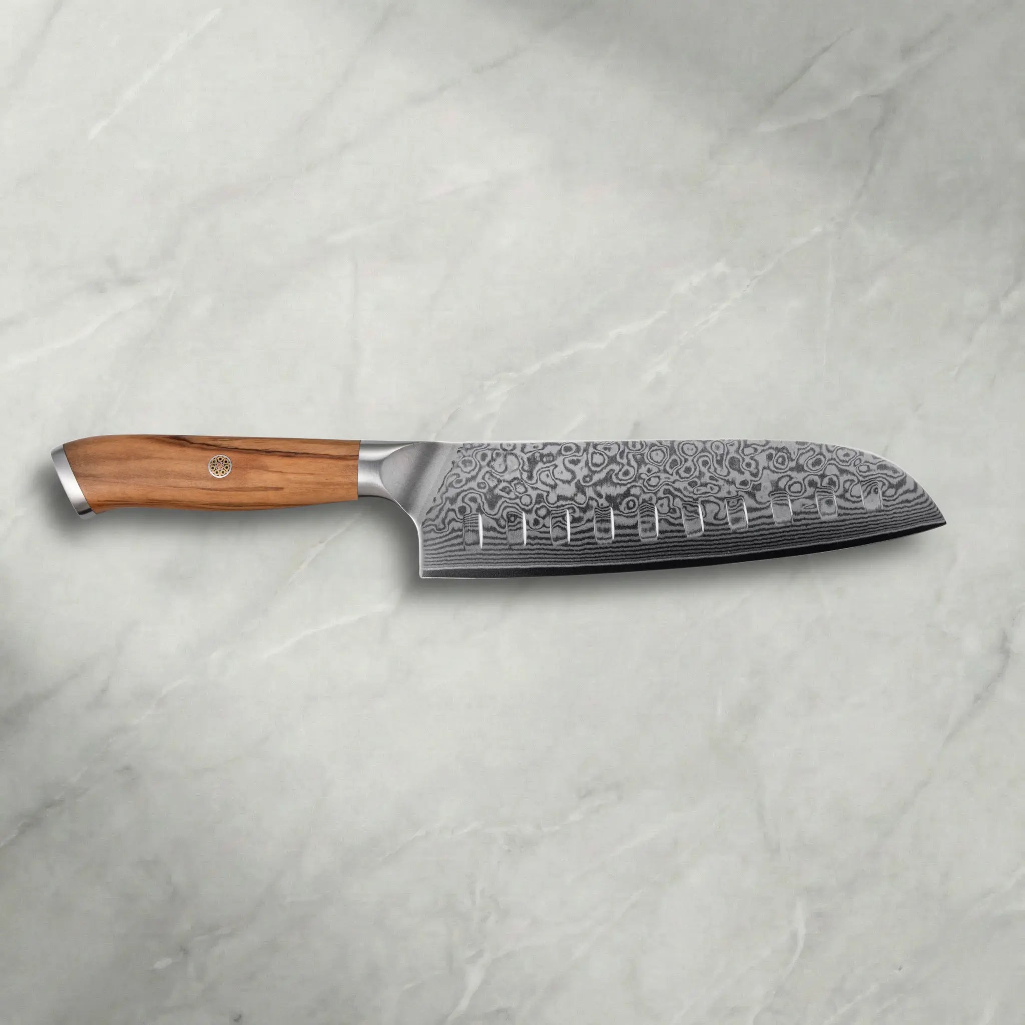 Personalisierbares Damast Santoku Olive Damastshop.de - Damastshop