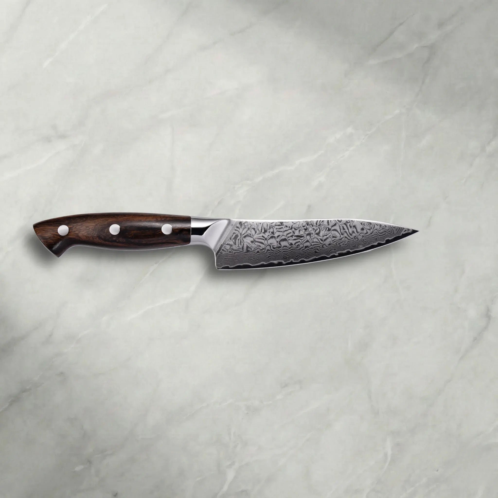 Personalisierbares Premium Damast Universalmesser Eisenholz Damastshop.de - Damastshop