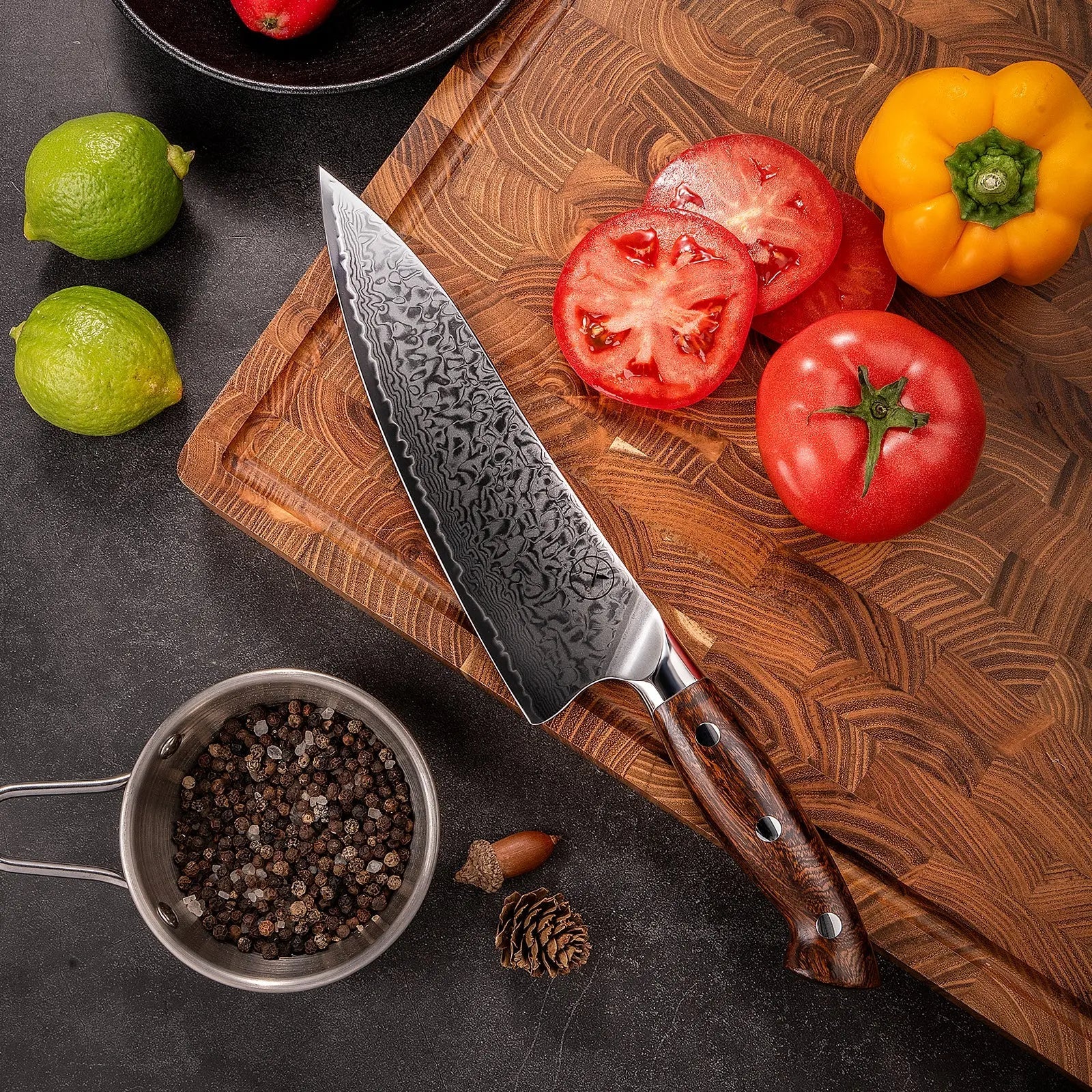 Premium Damast Chefmesser Eisenholz Damastshop.de - Damastshop