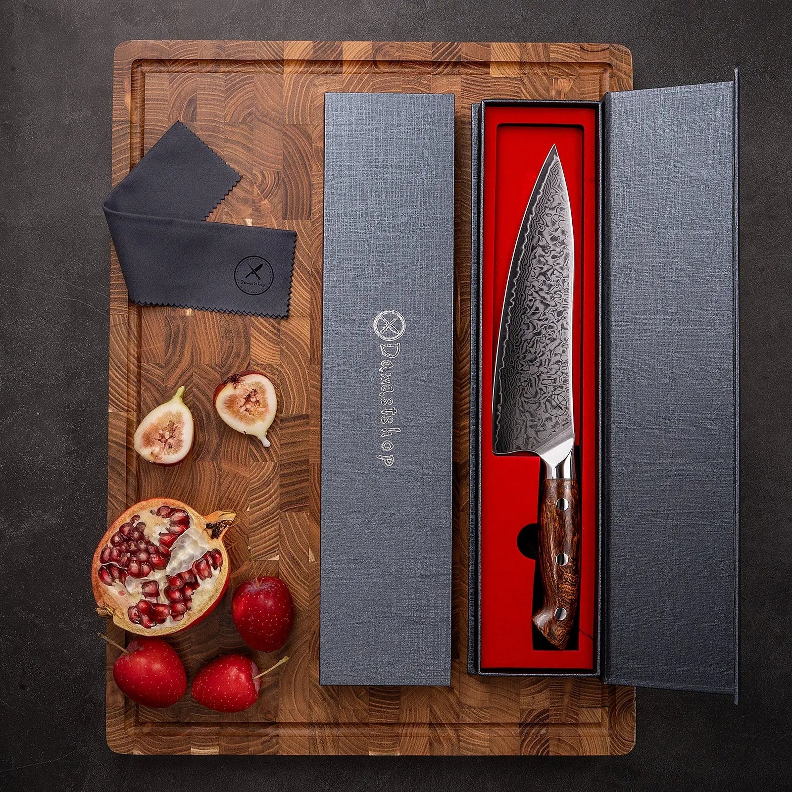 Premium Damast Chefmesser Eisenholz Damastshop.de - Damastshop