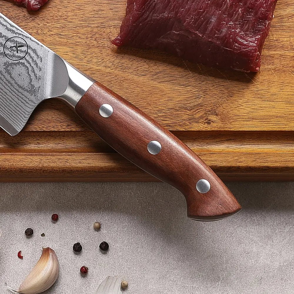 Premium Damast Chefmesser Red Wood Damastshop.de - Damastshop