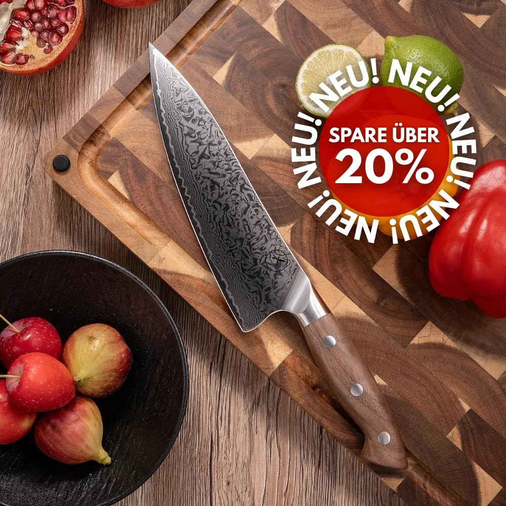 Premium Damast Chefmesser Walnuss Damastshop.de - Damastshop