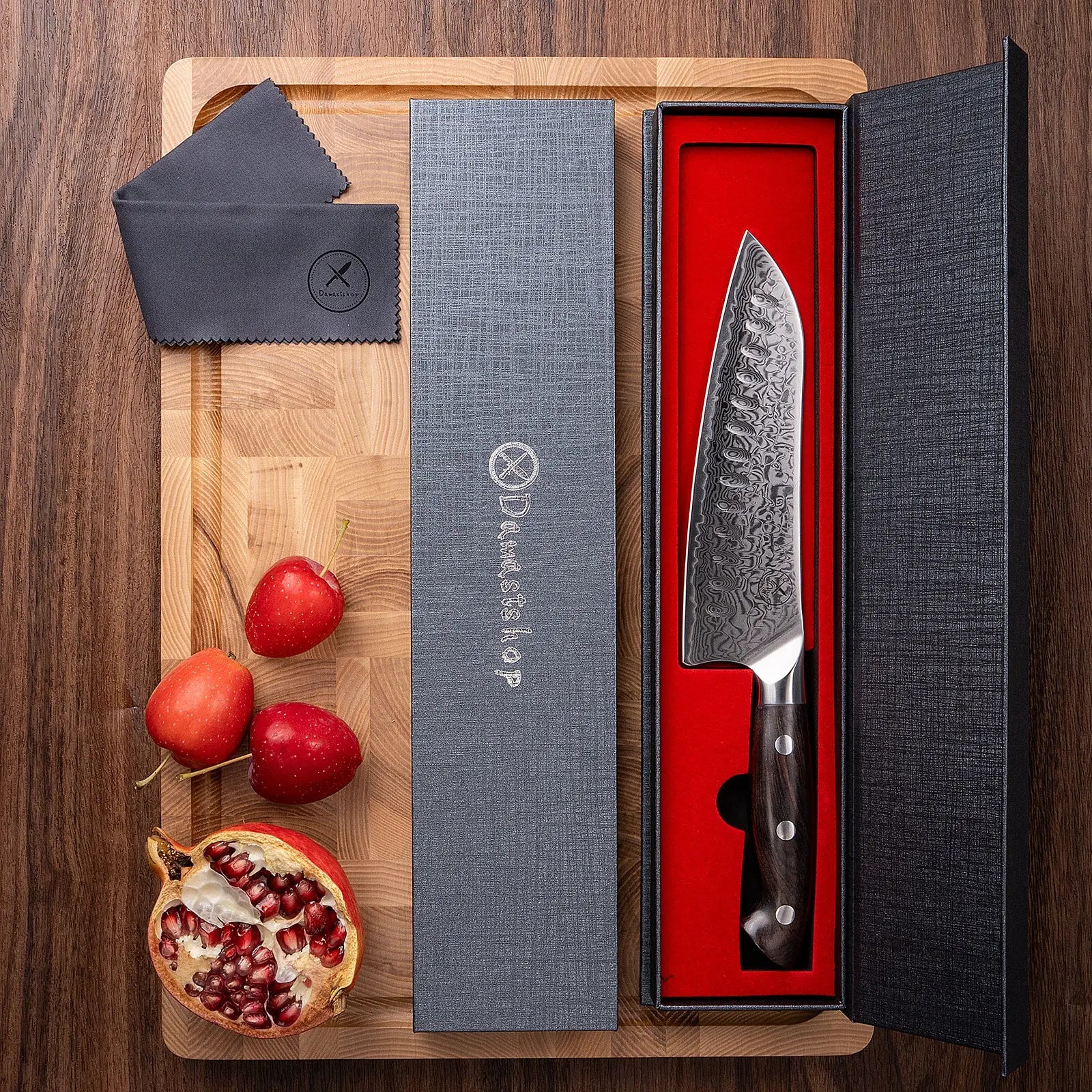 Premium Damast Santoku Ebenholz Damastshop.de - Damastshop
