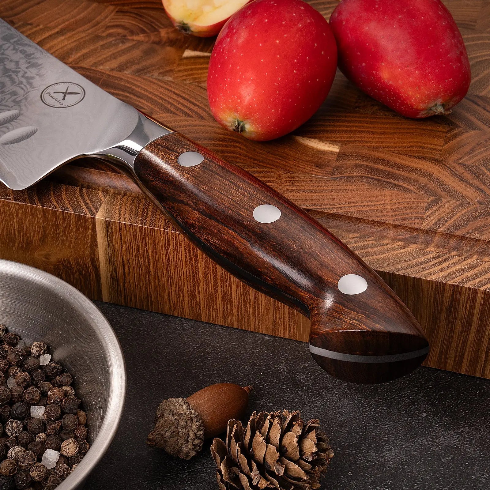 Premium Damast Santoku Eisenholz Damastshop.de - Damastshop