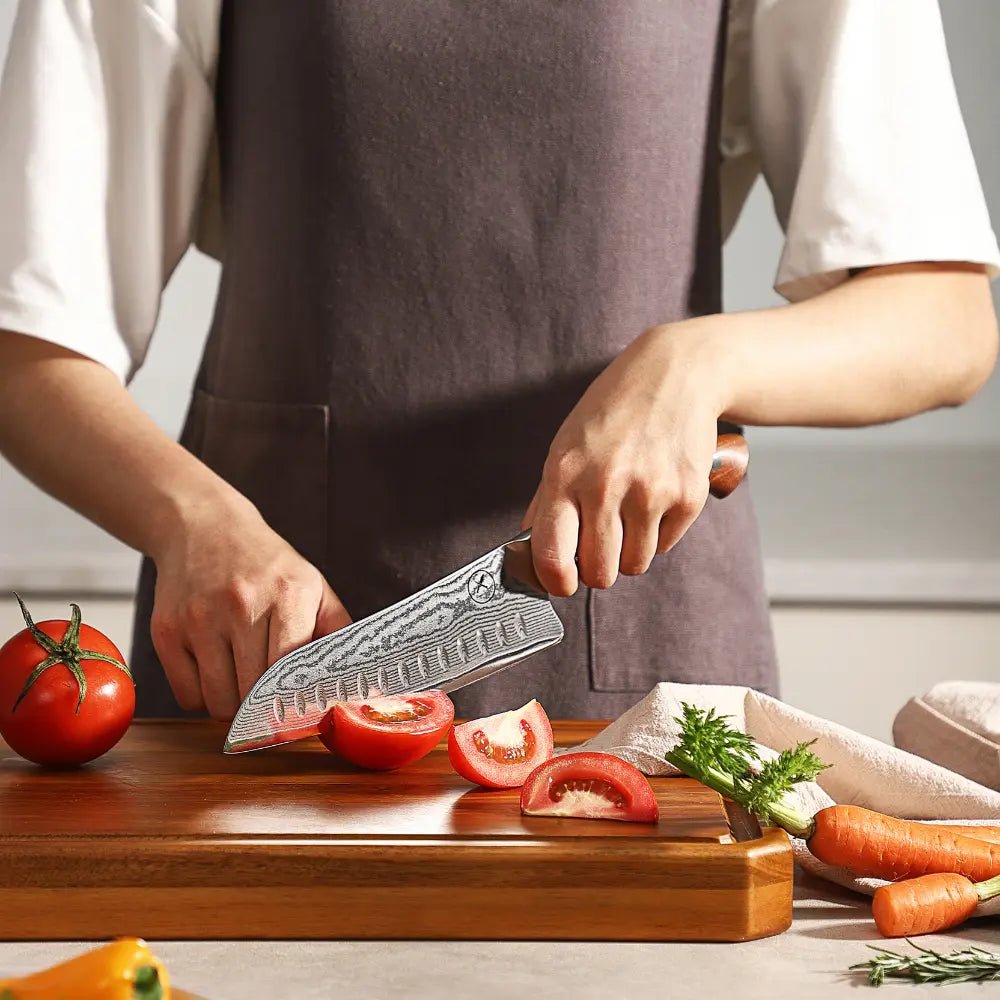 Premium Damast Santoku Red Wood Damastshop.de - Damastshop