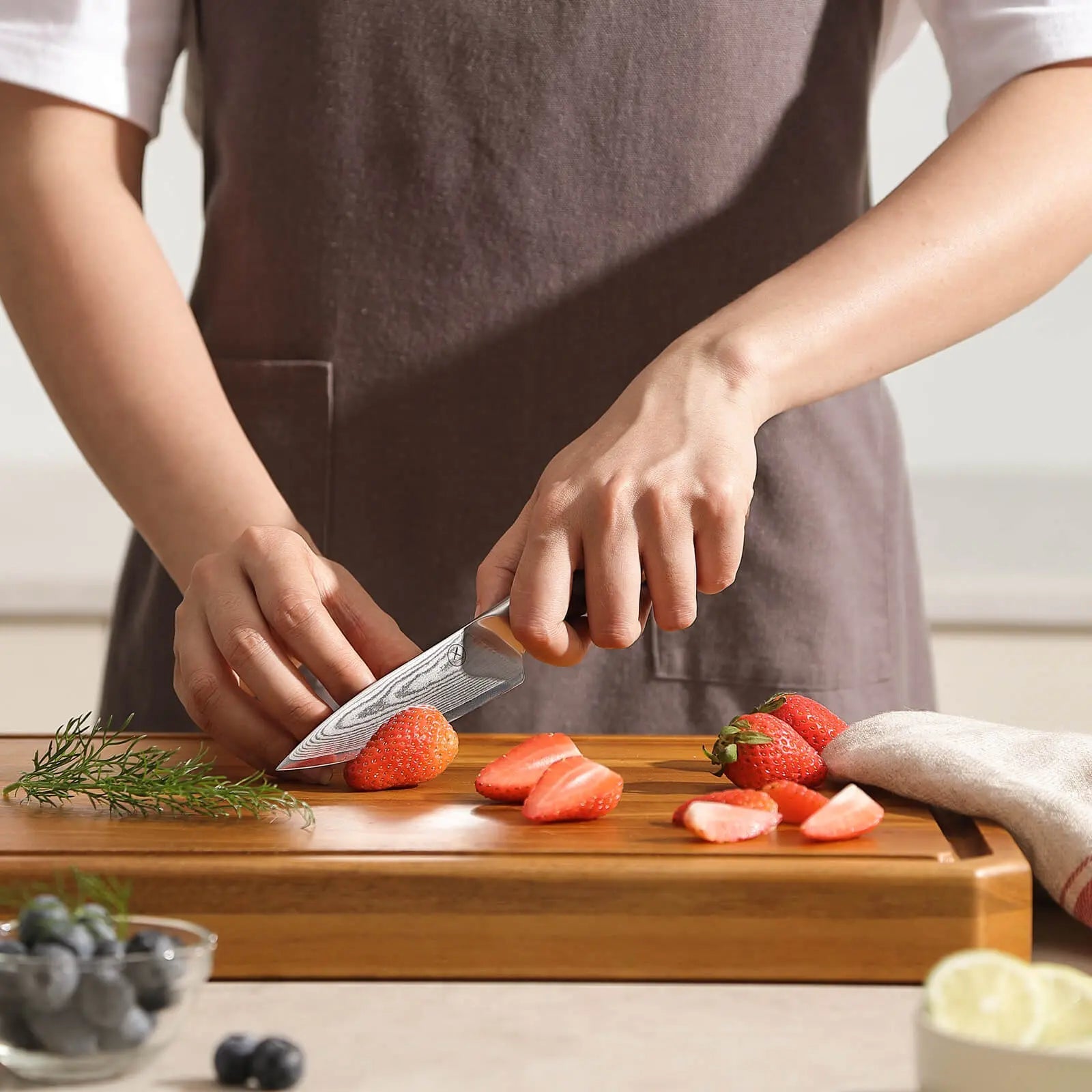 Premium Damast Paring Red Wood Draft Draft Damastshop.de - Damastshop