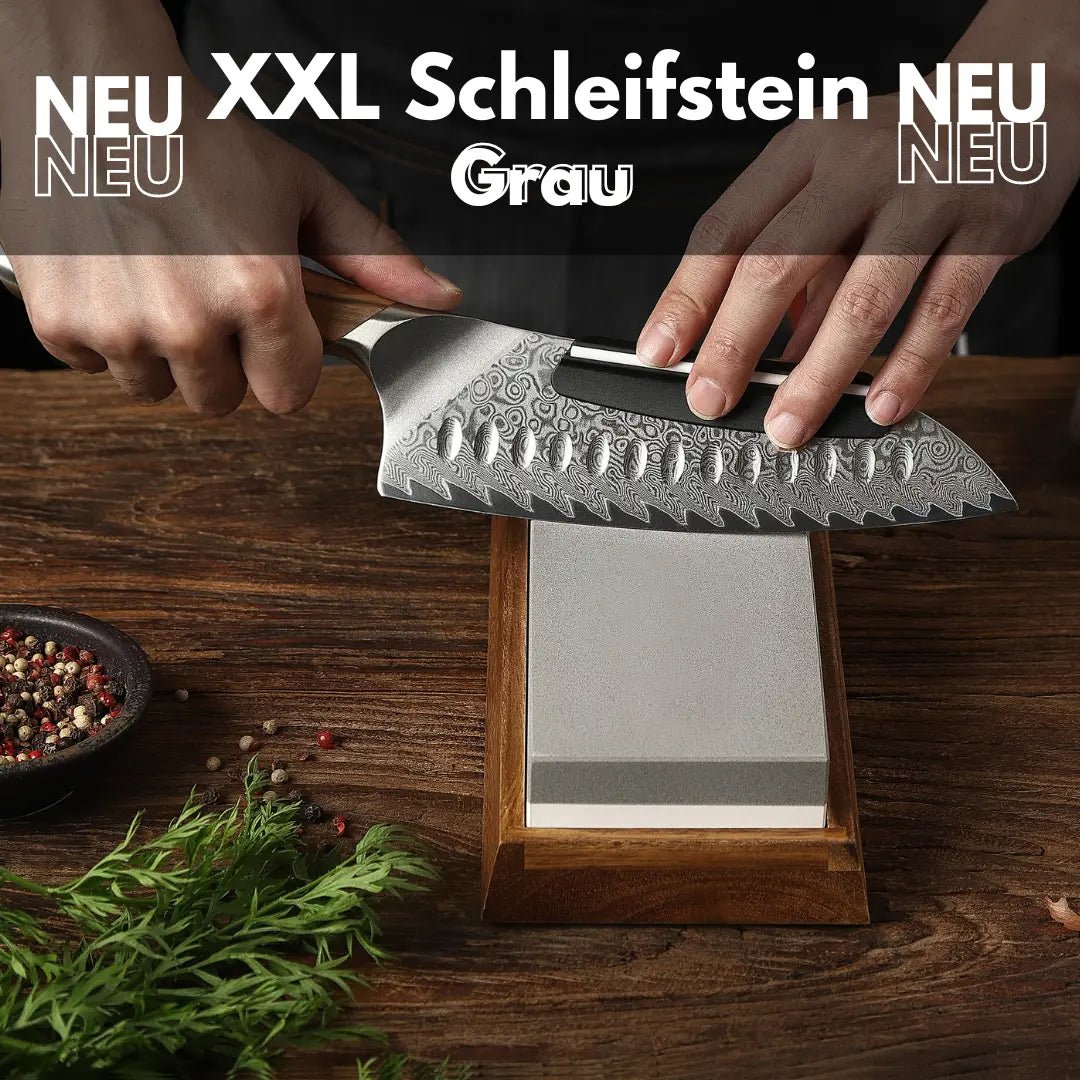 XXL Schleifstein 3000/8000 mit Bambushalter und Schleifhilfe 15° Farbauswahl Damastshop.de - Damastshop