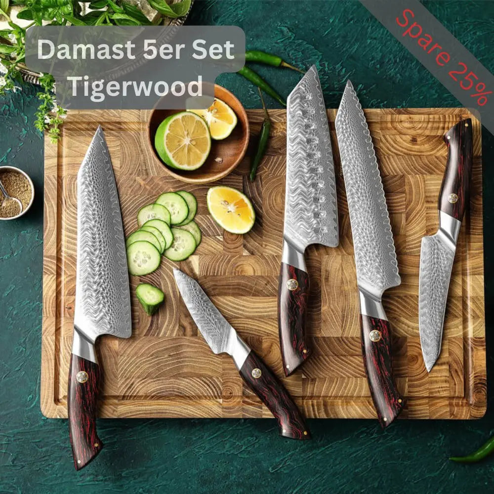 Damast 5er Set Tigerwood Damastshop.de - Damastshop