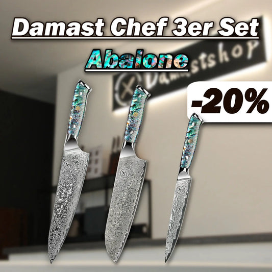 Damast Chef 3er Set Abalone Damastshop.de - Damastshop