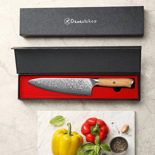 Damast Chefmesser Olive Damastshop.de - Damastshop