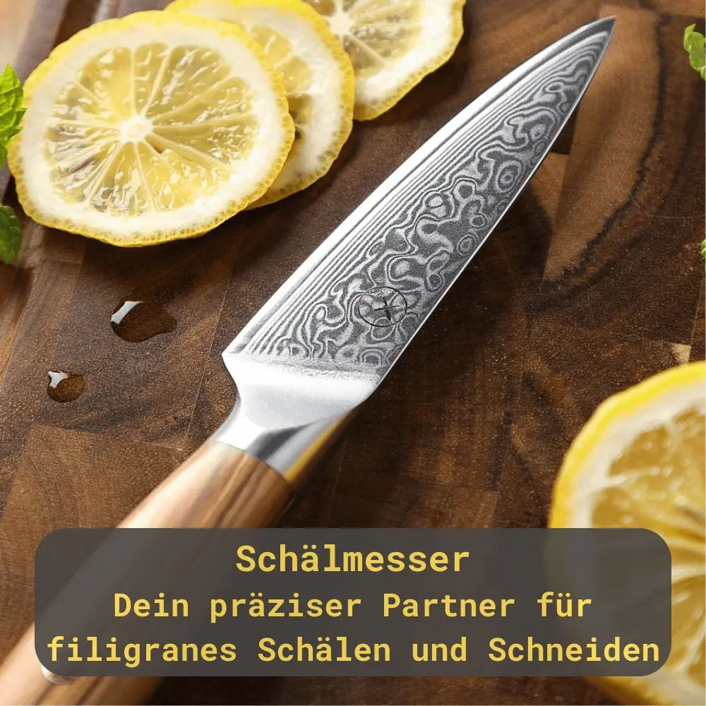 Damast Messer 5er Set Olive Damastshop.de - Damastshop