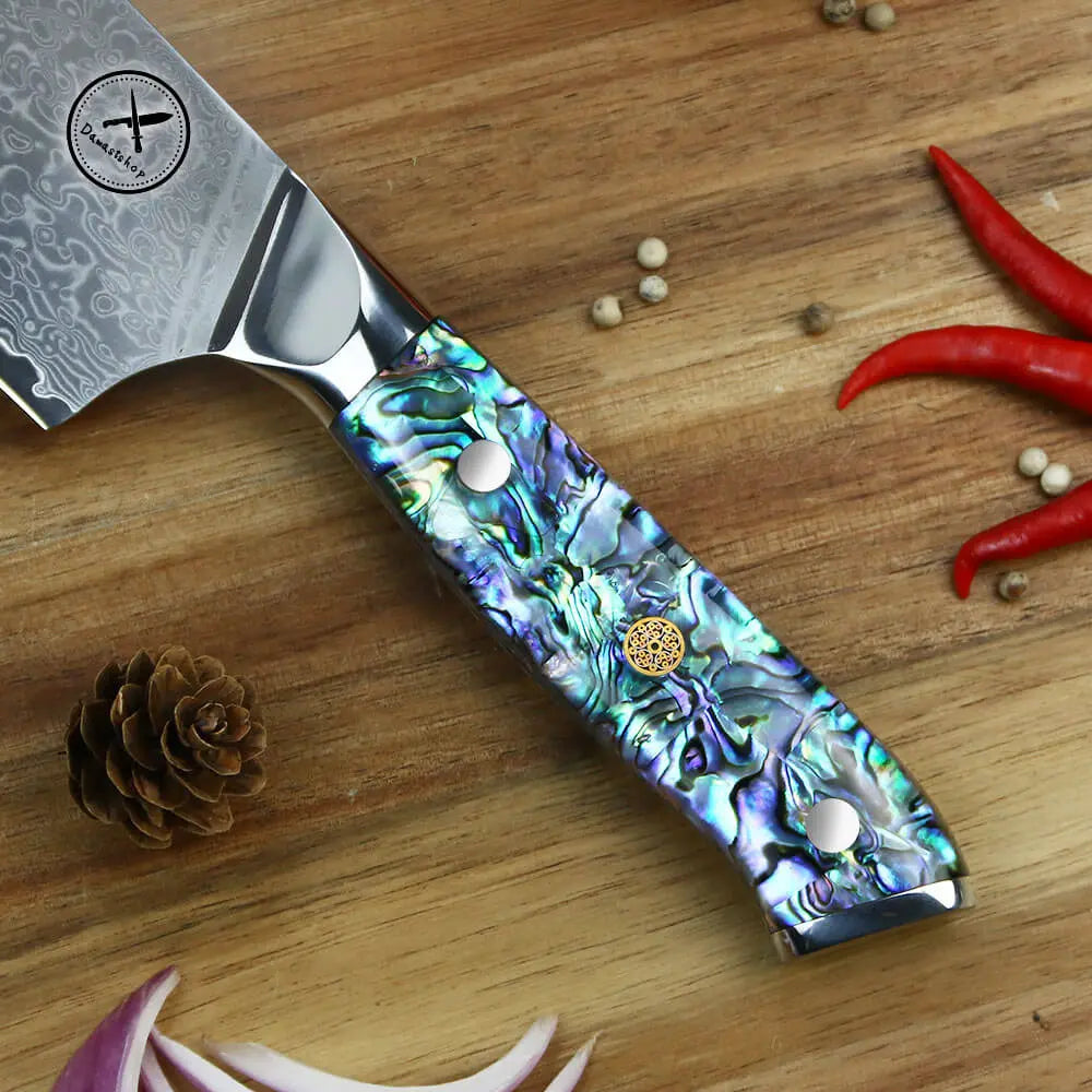 Damast Nakiri Abalone Damastshop.de - Damastshop