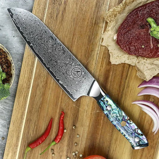 Damast Santoku Abalone Damastshop.de - Damastshop