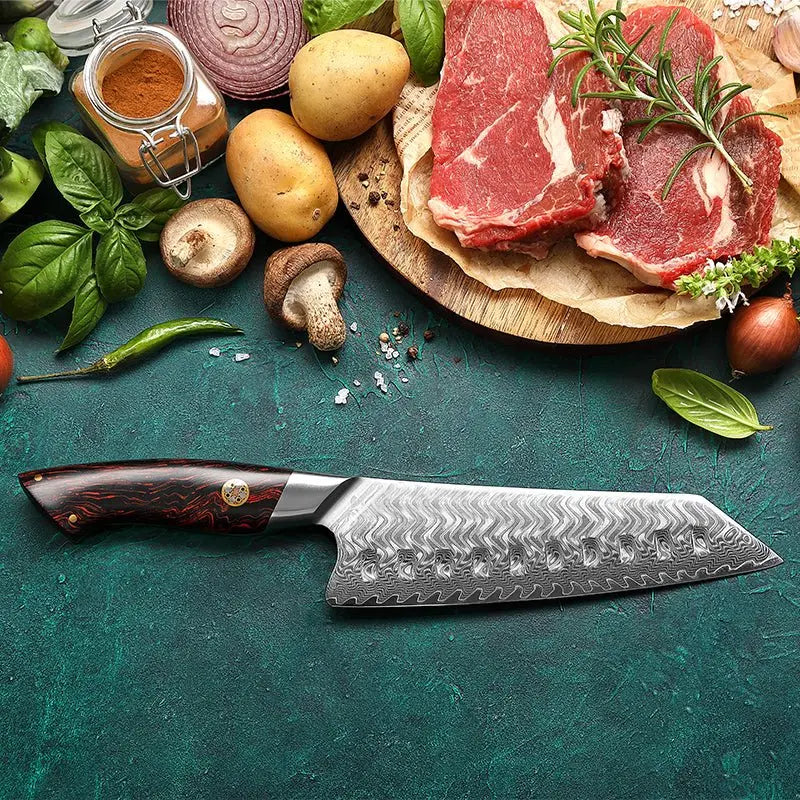 Damast Santoku Tigerwood Damastshop.de - Damastshop