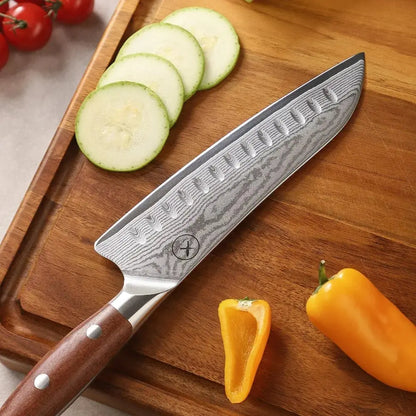 Premium Damast Santoku Red Wood Damastshop.de - Damastshop