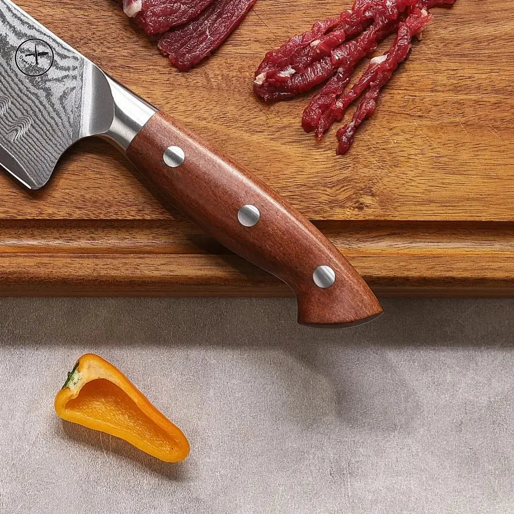 Premium Damast Santoku Red Wood Damastshop.de - Damastshop