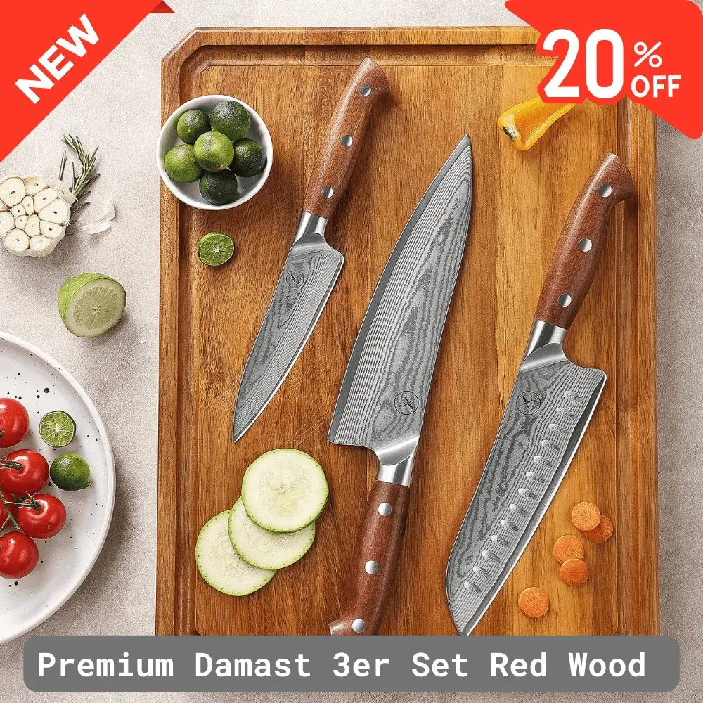 Premium Damast 3er Set Red Wood Damastshop.de - Damastshop