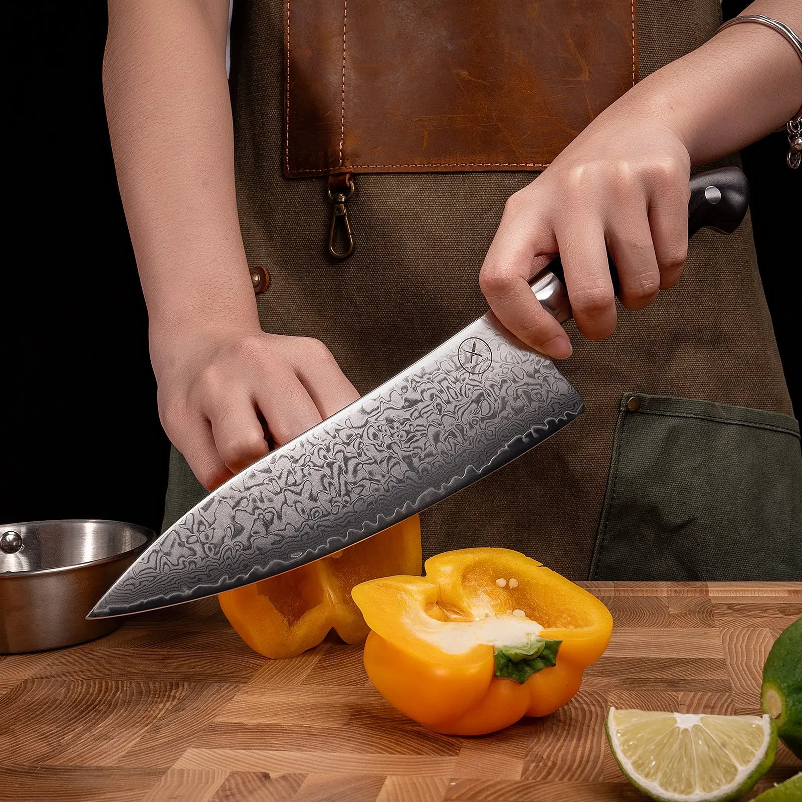 Premium Damast Chefmesser Ebenholz Damastshop.de - Damastshop