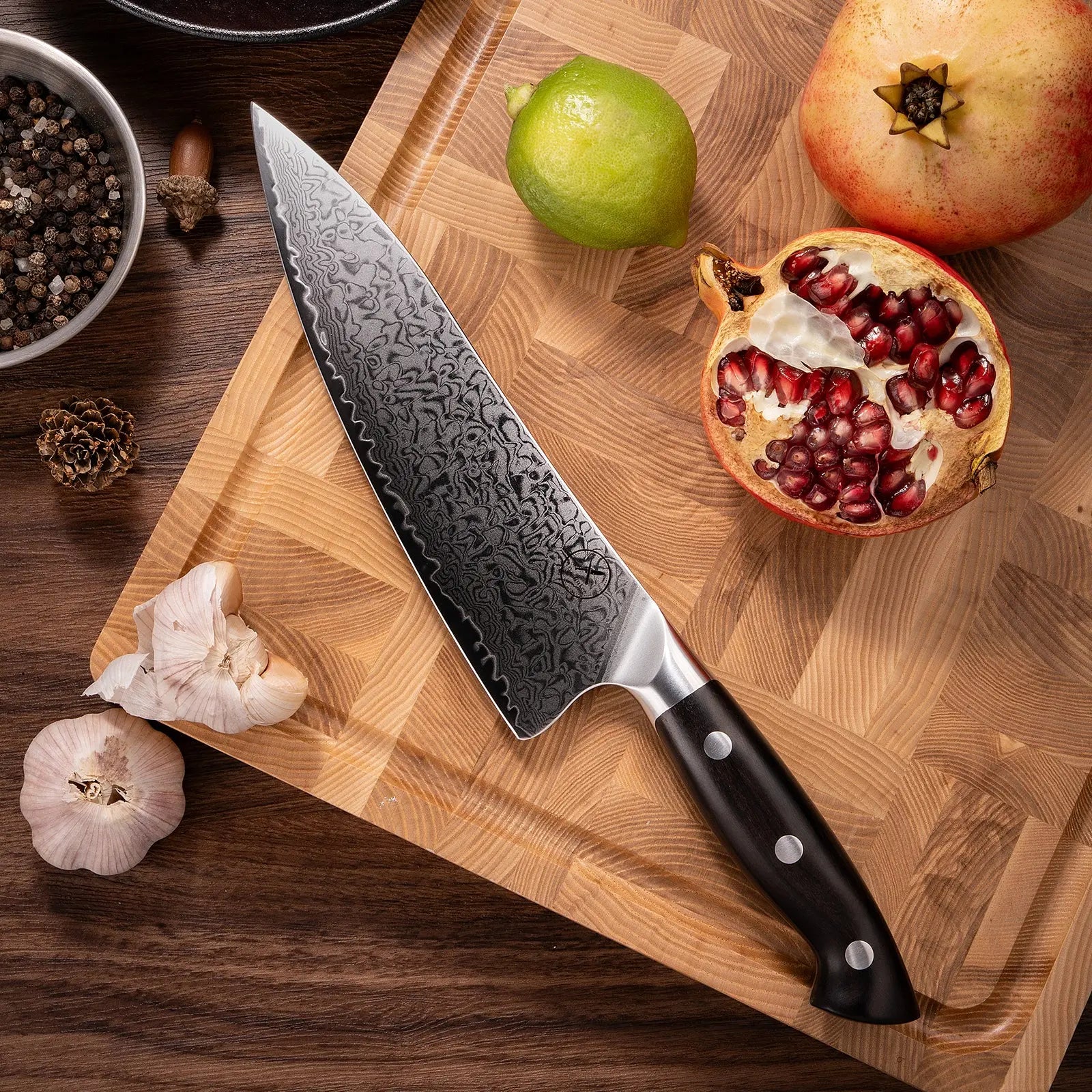 Premium Damast Chefmesser Ebenholz Damastshop.de - Damastshop