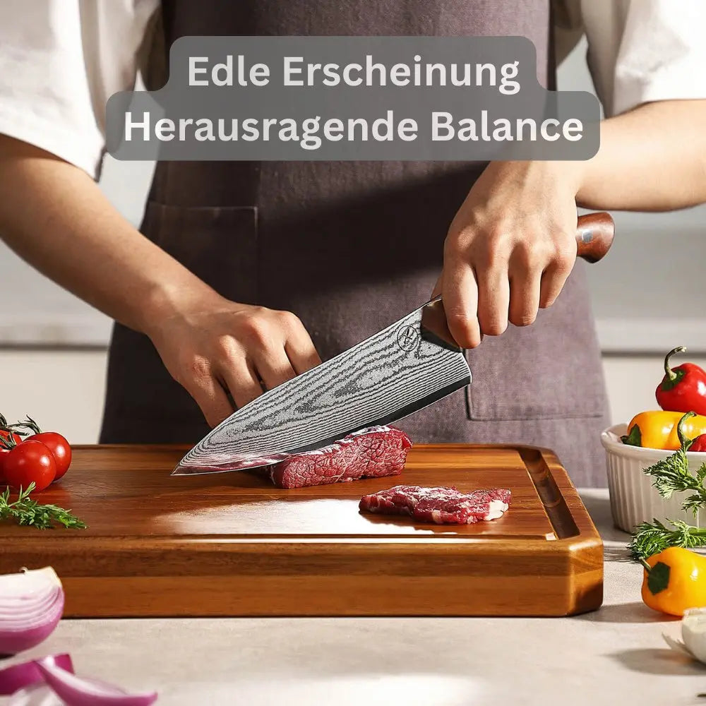 Premium Damast Chefmesser Red Wood Damastshop.de - Damastshop