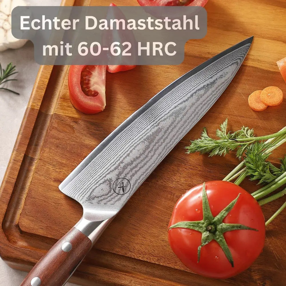 Premium Damast Chefmesser Red Wood Damastshop.de - Damastshop