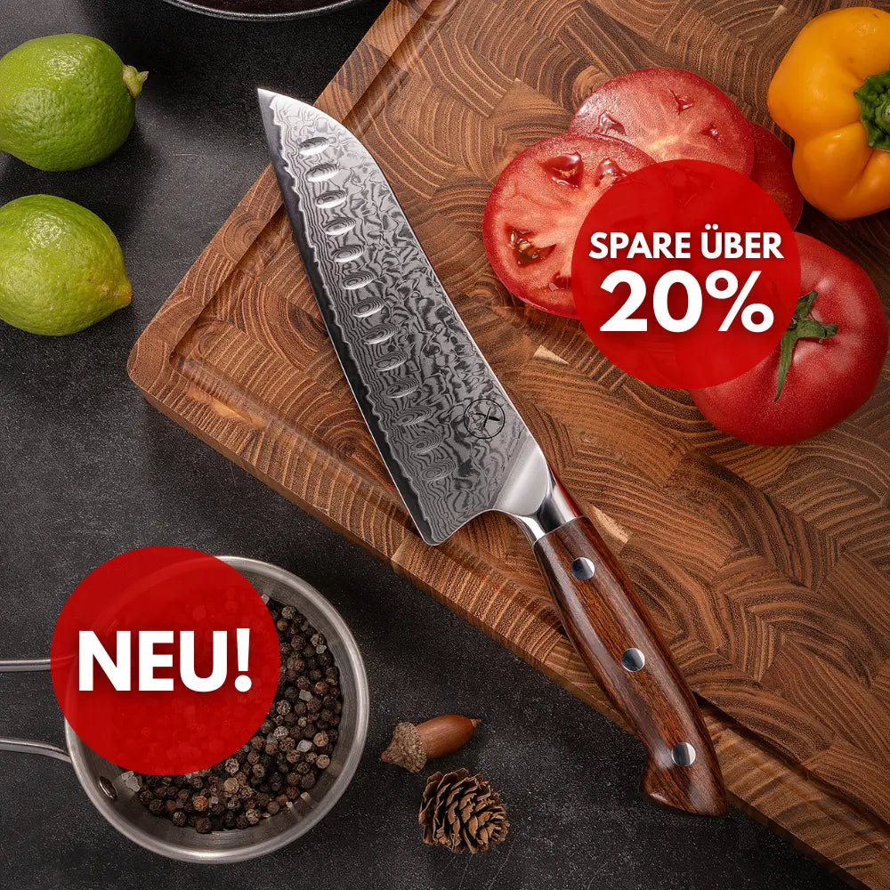 Premium Damast Santoku Eisenholz Damastshop.de - Damastshop