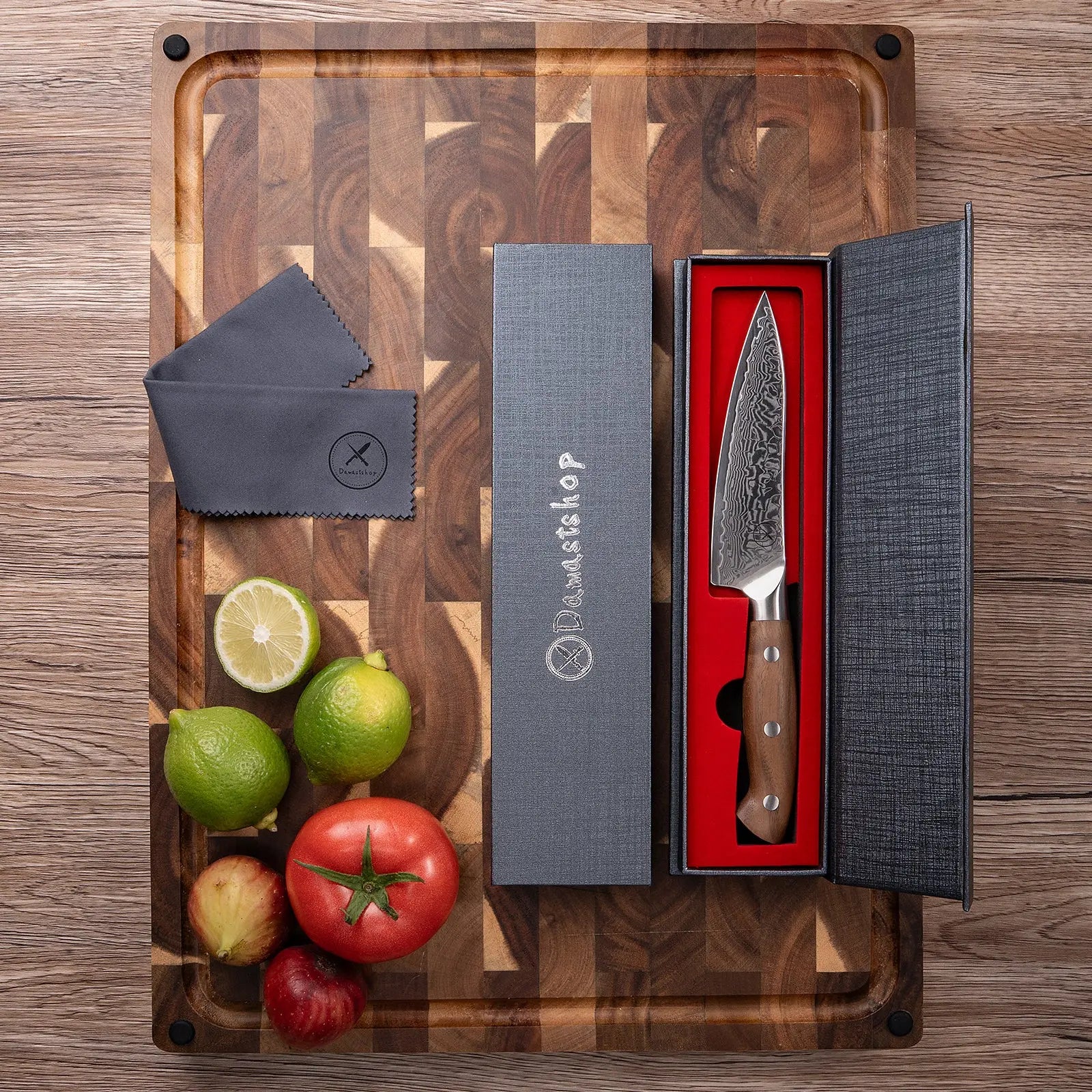 Premium Damast Universalmesser Walnuss Damastshop.de - Damastshop