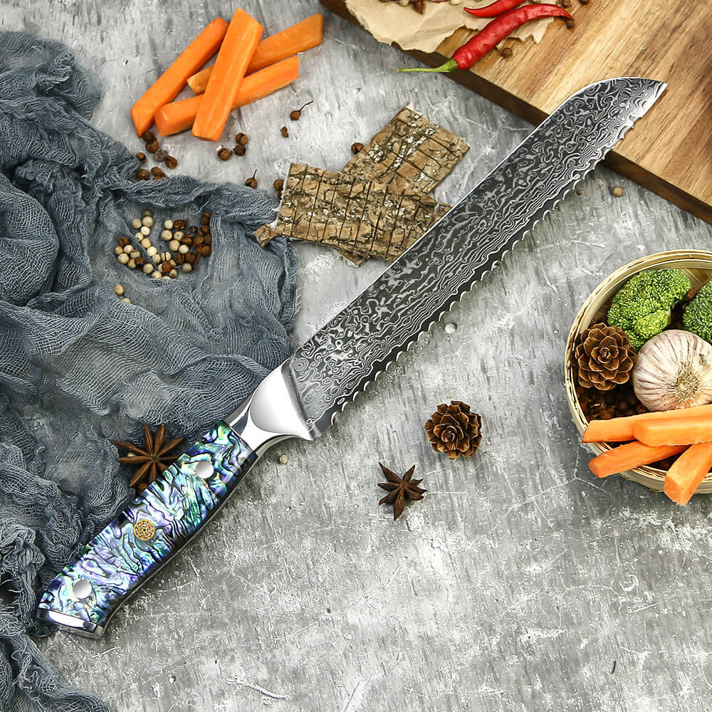 Damast Brotmesser Abalone Damastshop.de - Damastshop
