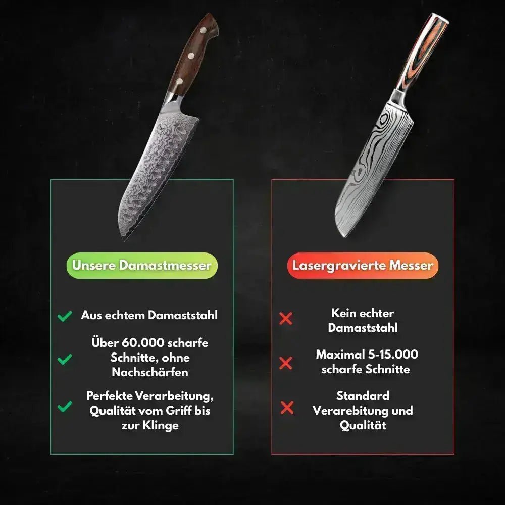 Premium Damast Chefmesser Walnuss Damastshop.de - Damastshop