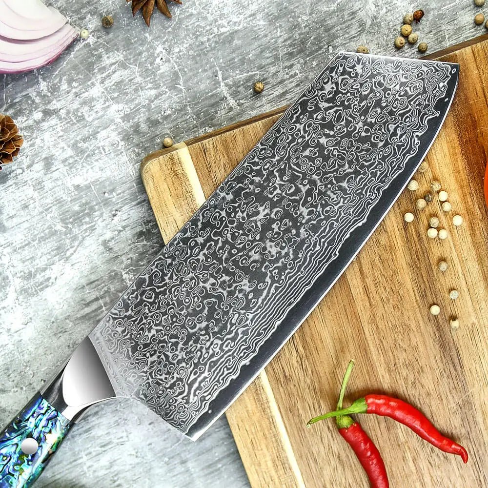 Damast Hackmesser Abalone Damastshop.de - Damastshop