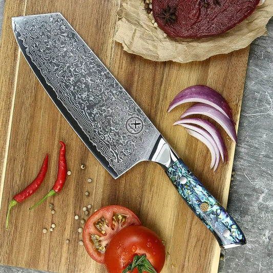 Damast Hackmesser Abalone Damastshop.de - Damastshop