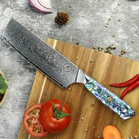 Damast Nakiri Abalone Damastshop.de - Damastshop